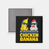 Chicken Banana Dj  Magnet (Vorderseite/Rückseite)