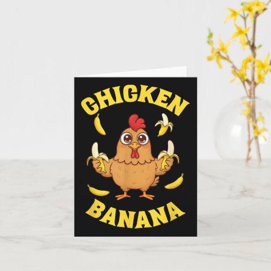 Chicken Banana Funny Karte (Gelbe Blume)