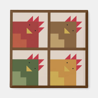 Chicken Barn Quilt Magnet