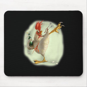 Chicken Beer Karate Kick Cooles Huhn Funny Chicke Mousepad