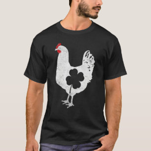 Chicken Bird Hen Kleeblatt St Patrick's Day Saint  T-Shirt