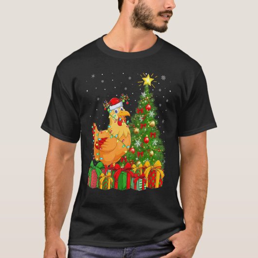 Chicken Bird Xmas Holiday Santa Chicken Christma T-Shirt (Vorderseite)