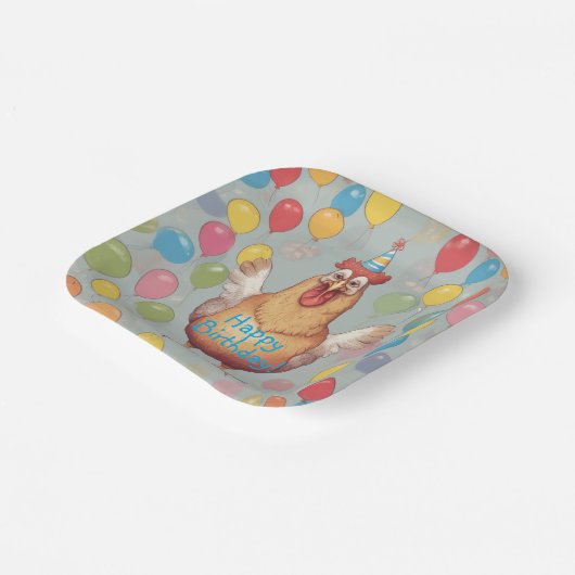 Chicken Birthday Party Pappteller (Gewinkelt)