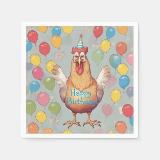 Chicken Birthday Party Serviette (Vorderseite)