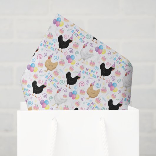 Chicken Birthday Tissue Paper Seidenpapier (Geschenk Tasche)