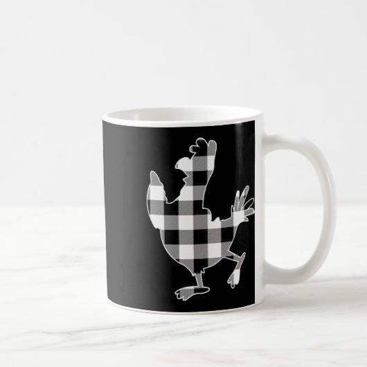 Chicken Black & amp; White Buffalo Kariert Merry C Kaffeetasse (Rechts)