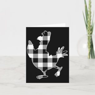 Chicken Black & amp; White Buffalo Kariert Merry C Karte