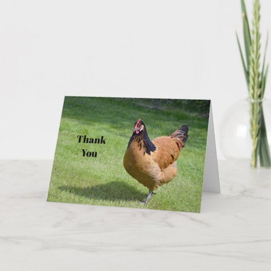 Chicken Black und Gold Vorwerk Foto Dankeskarte (Vorderseite)