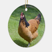 Chicken Black und Gold Vorwerk Foto Keramik Ornament (Links)