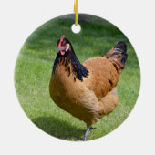 Chicken Black und Gold Vorwerk Foto Keramik Ornament (Hinten)