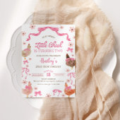 Chicken & Bow Birthday Invitation Einladung