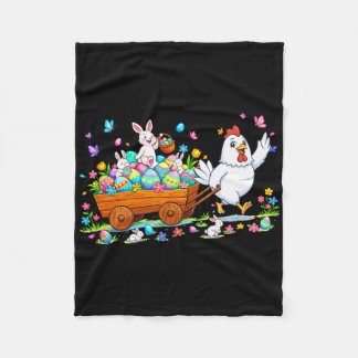 Chicken Carrying Bunnies Easter Chocolate Eggs Col Fleecedecke