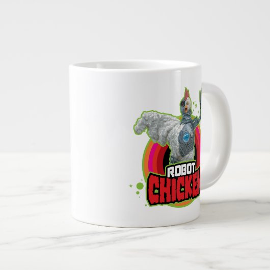 Chicken Character Logo Jumbo-Tasse (Vorderseite Rechts)