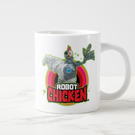 Chicken Character Logo Jumbo-Tasse (Rechts)