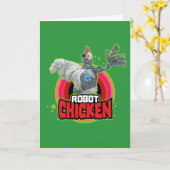 Chicken Character Logo Karte (Gelbe Blume)
