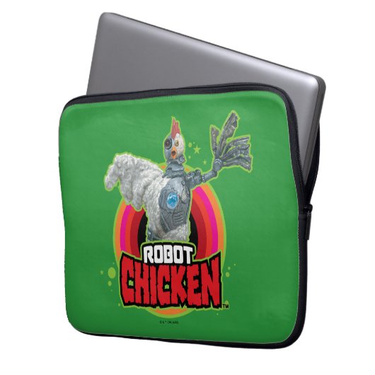 Chicken Character Logo Laptopschutzhülle (Vorderseite Links)