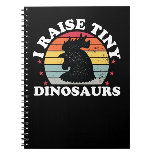 Chicken Chick I Raise Tiny Dinosaurs Funny Chicken Notizblock (Vorderseite)