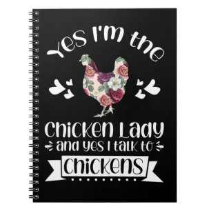 Chicken Chick Womens Yes Im Chicken Lady Chick Notizblock
