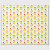 Chicken chick yellow watercolor stylish geschenkpapier (Flach)