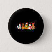 Chicken Christmas Lights Farm-girl Animal Lover Ro Button (Vorderseite)