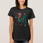 Chicken Christmas Lights Led  Santa Hat Christmas T-Shirt (Vorderseite)