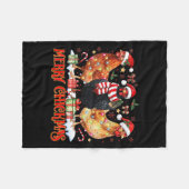 Chicken Christmas Merry Chickmas Santa Claus Hat F Fleecedecke (Vorderseite (Horizontal))