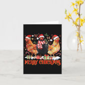 Chicken Christmas Merry Chickmas Santa Claus Hat F Karte (Gelbe Blume)