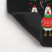 Chicken Christmas Santa Hat Merry Chickmas Xmas Fa Mousepad (Ecke)