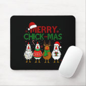 Chicken Christmas Santa Hat Merry Chickmas Xmas Fa Mousepad (Mit Mouse)