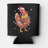 Chicken Christmas Tree Lights Farm Animal Santa  Dosenkühler (Vorderseite)