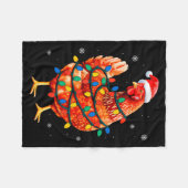 Chicken Christmas Tree Lights Farm Animal Santa Xm Fleecedecke (Vorderseite (Horizontal))