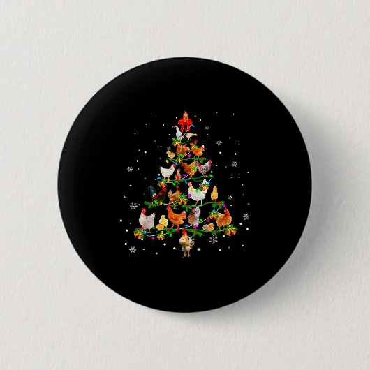 Chicken Christmas Tree Ornament Decor Xmas Button (Vorderseite)