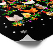 Chicken Christmas Tree Ornament Decor Xmas Poster (Ecke)