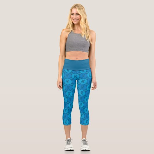 Chicken Circle Pattern Capri Leggings (Vorderseite)