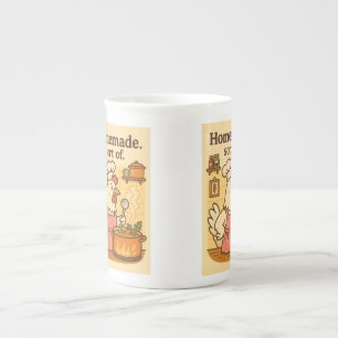 Chicken Cooking Soup - Funny Kitchen Hen Design Porzellantasse