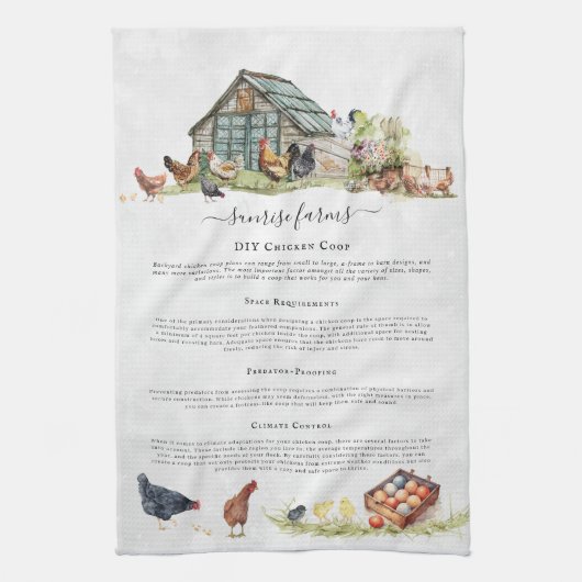 Chicken Coop | Rustic Farm Monogram Geschirrtuch (Vertikal)