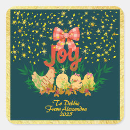 Chicken country Christmas sticker