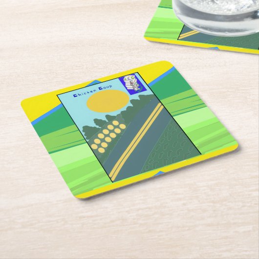 Chicken Coup Rechteckiger Pappuntersetzer (angewinkelt)