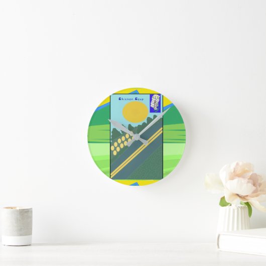 Chicken Coup  Runde Wanduhr (Zuhause)