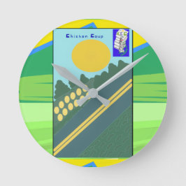 Chicken Coup Runde Wanduhr
