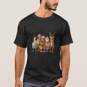 Chicken Covered In Christmas Lights Funny Christma T-Shirt (Vorderseite)