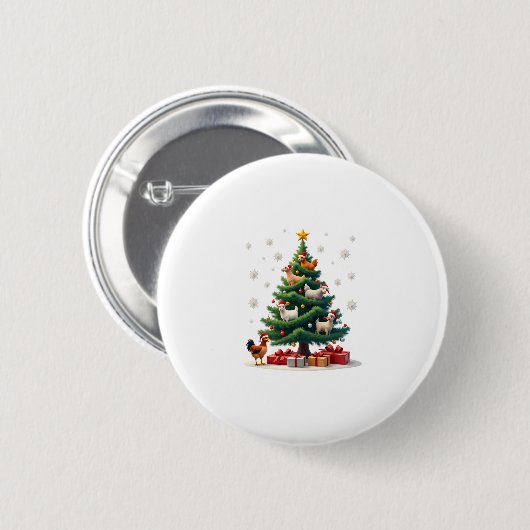 Chicken Cow Goat Horse Farm Animal Farmer Christma Button (Vorne & Hinten)