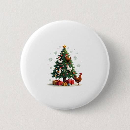 Chicken Cow Goat Horse Farm Animal Farmer Christma Button (Vorderseite)