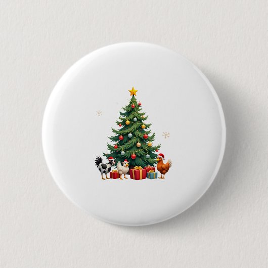 Chicken Cow Goat Horse Farm Animal Farmer Christma Button (Vorderseite)