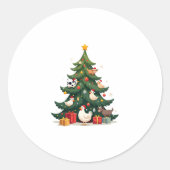Chicken Cow Goat Horse Farm Animal Farmer Christma Runder Aufkleber (Vorderseite)