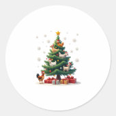 Chicken Cow Goat Horse Farm Animal Farmer Christma Runder Aufkleber (Vorderseite)
