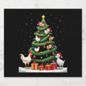 Chicken Cow Goat Horse Farm Animal Farmer Christma Schaumweinetikett (Einzelnes Label)