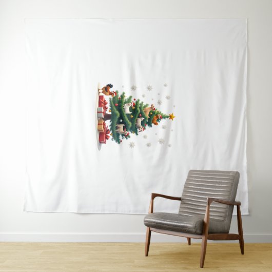 Chicken Cow Goat Horse Farm Animal Farmer Christma Wandteppich (Beispiel (Horizontal))