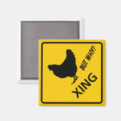 Chicken Crossing Highway-Zeichen Magnet (Vorderseite/Rückseite)