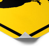 Chicken Crossing Highway-Zeichen Poster (Ecke)